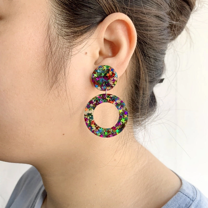 Wholesale Valentine's Day Geometric Rectangular Trapezoid Love Acrylic Stud Earrings