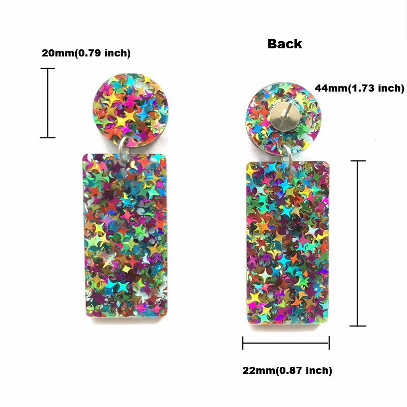 Wholesale Valentine's Day Geometric Rectangular Trapezoid Love Acrylic Stud Earrings