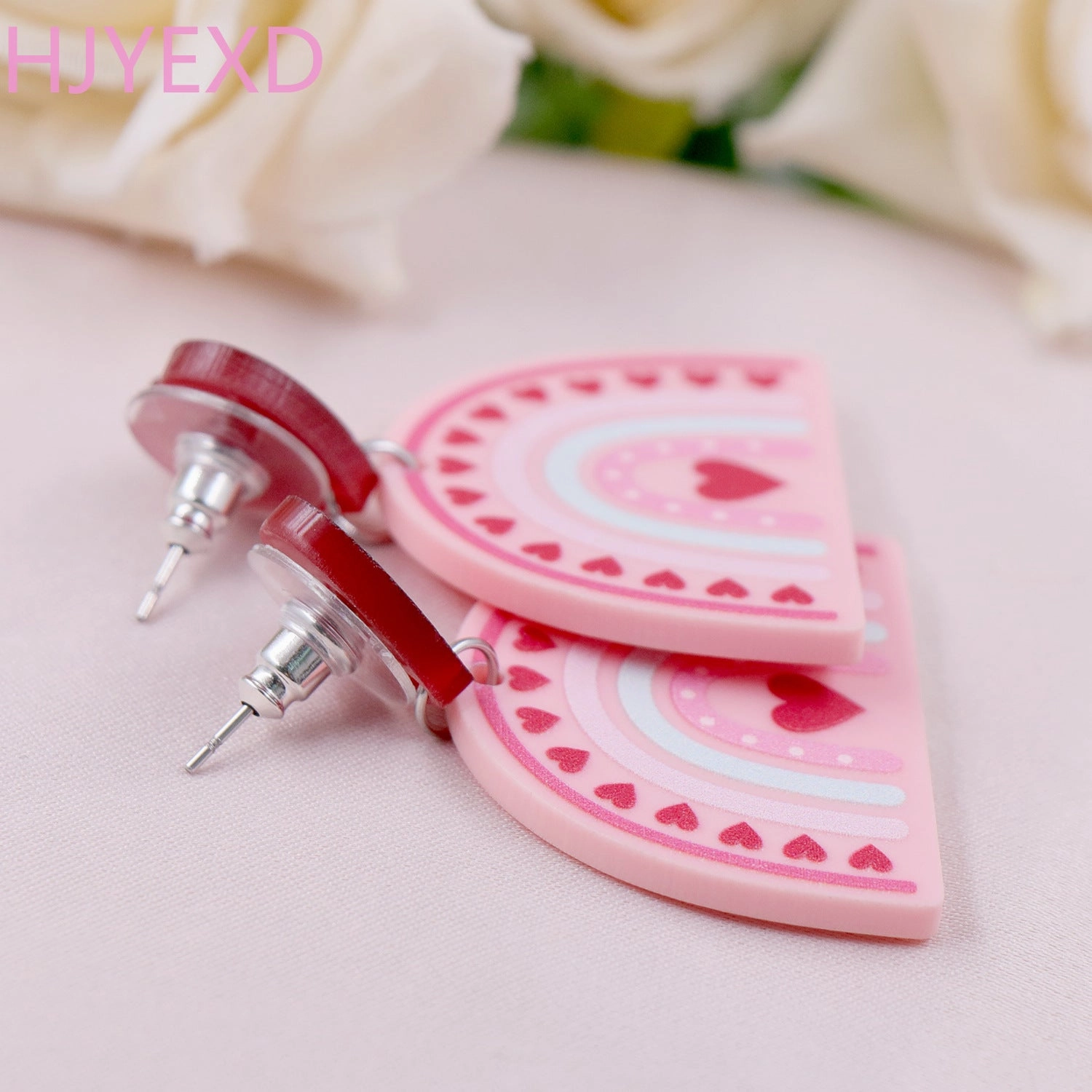 Wholesale Valentine's Day Gift Rainbow Love Acrylic Earrings