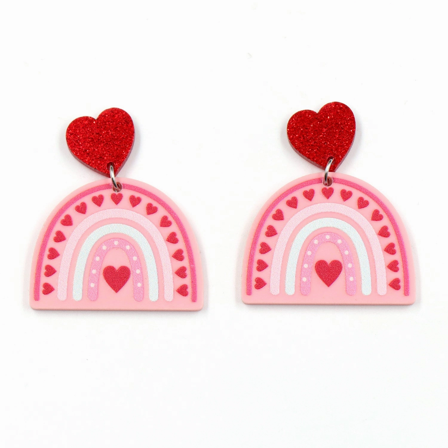Wholesale Valentine's Day Gift Rainbow Love Acrylic Earrings