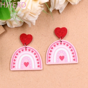 Wholesale Valentine's Day Gift Rainbow Love Acrylic Earrings