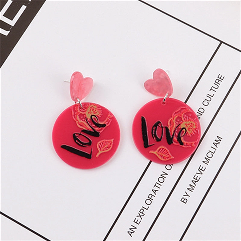Wholesale Valentine's Day Heart Acrylic Earrings