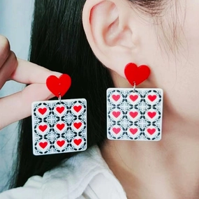 Wholesale Valentine's Day Heart Acrylic Earrings