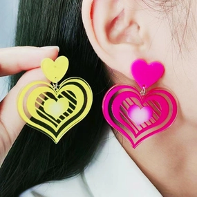 Wholesale Valentine's Day Heart Acrylic Earrings