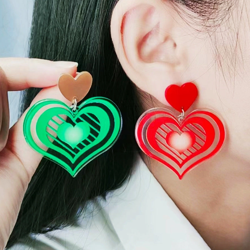 Wholesale Valentine's Day Heart Acrylic Earrings