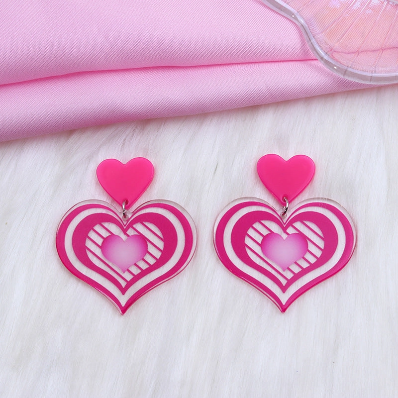 Wholesale Valentine's Day Heart Acrylic Earrings