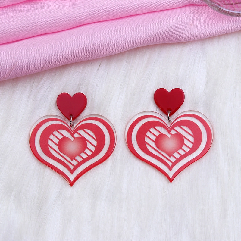 Wholesale Valentine's Day Heart Acrylic Earrings