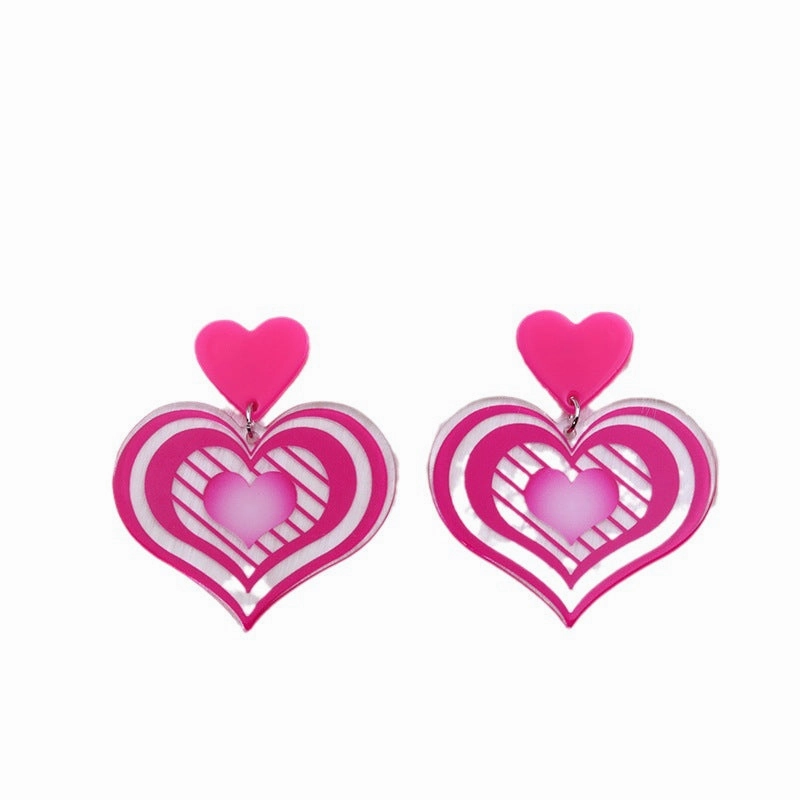 Wholesale Valentine's Day Heart Acrylic Earrings