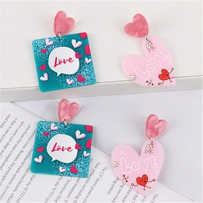 Wholesale Valentine's Day Heart Acrylic Earrings