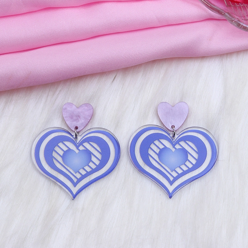 Wholesale Valentine's Day Heart Acrylic Earrings