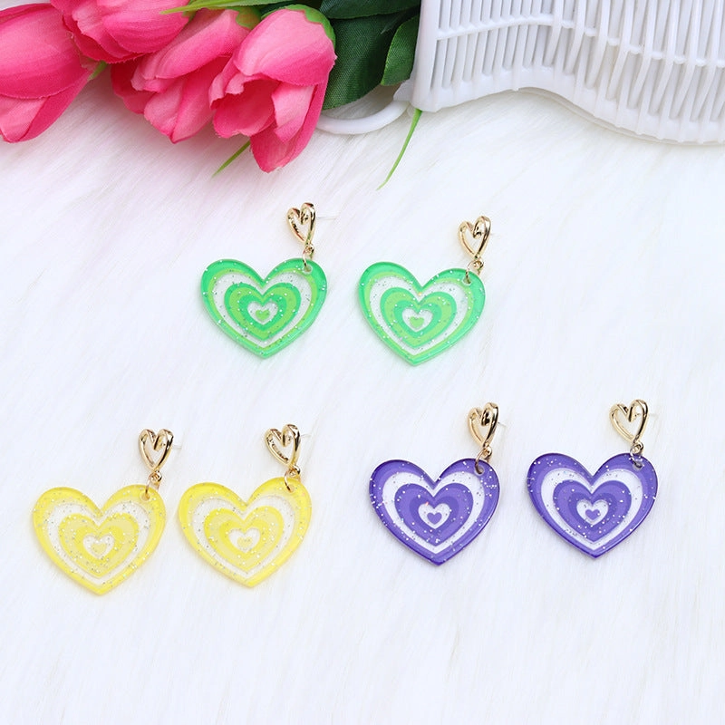 Wholesale Valentine's Day Heart Acrylic Earrings