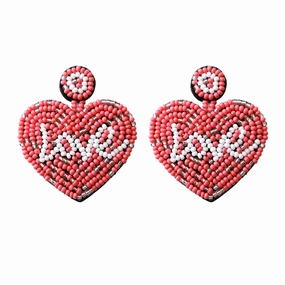 Wholesale Valentine's Day Heart Bead Earrings