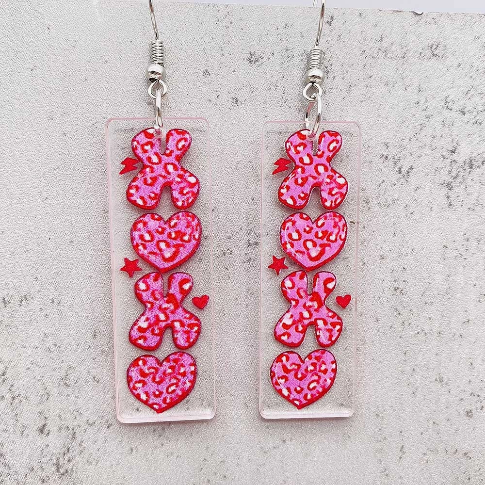 Wholesale Valentine's Day Heart Cat Envelope Acrylic Earrings