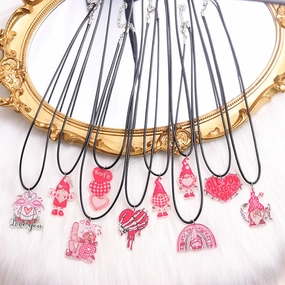 Wholesale Valentine's Day Heart Gnome Rainbow Necklace