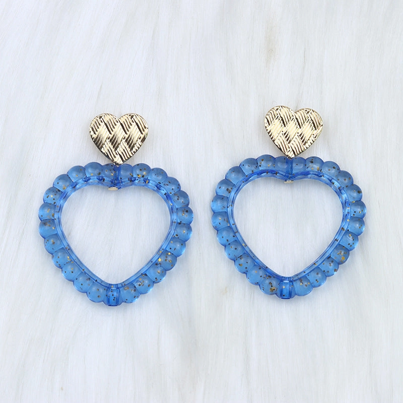 Wholesale Valentine's Day Heart Hollow Acrylic Earrings
