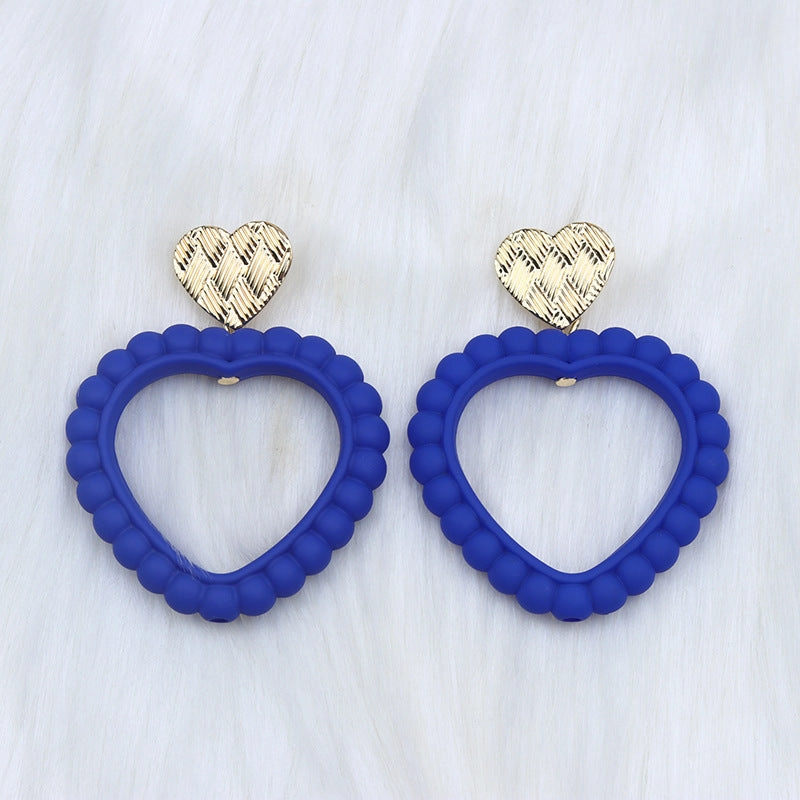 Wholesale Valentine's Day Heart Hollow Acrylic Earrings