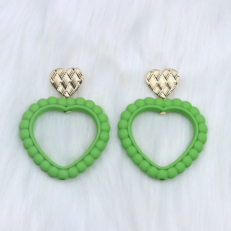 Wholesale Valentine's Day Heart Hollow Acrylic Earrings