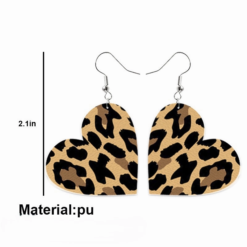 Wholesale Valentine's Day Heart Leather Earrings