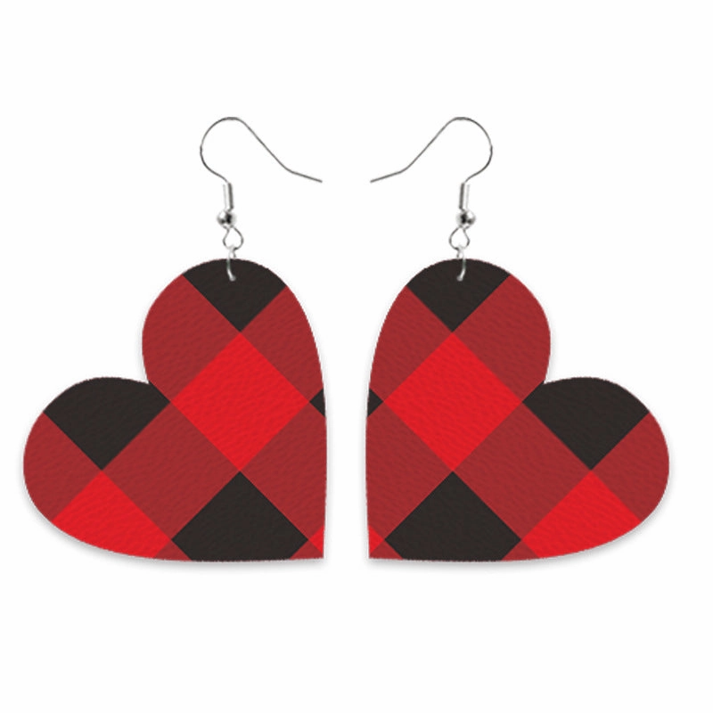 Wholesale Valentine's Day Heart Leather Earrings