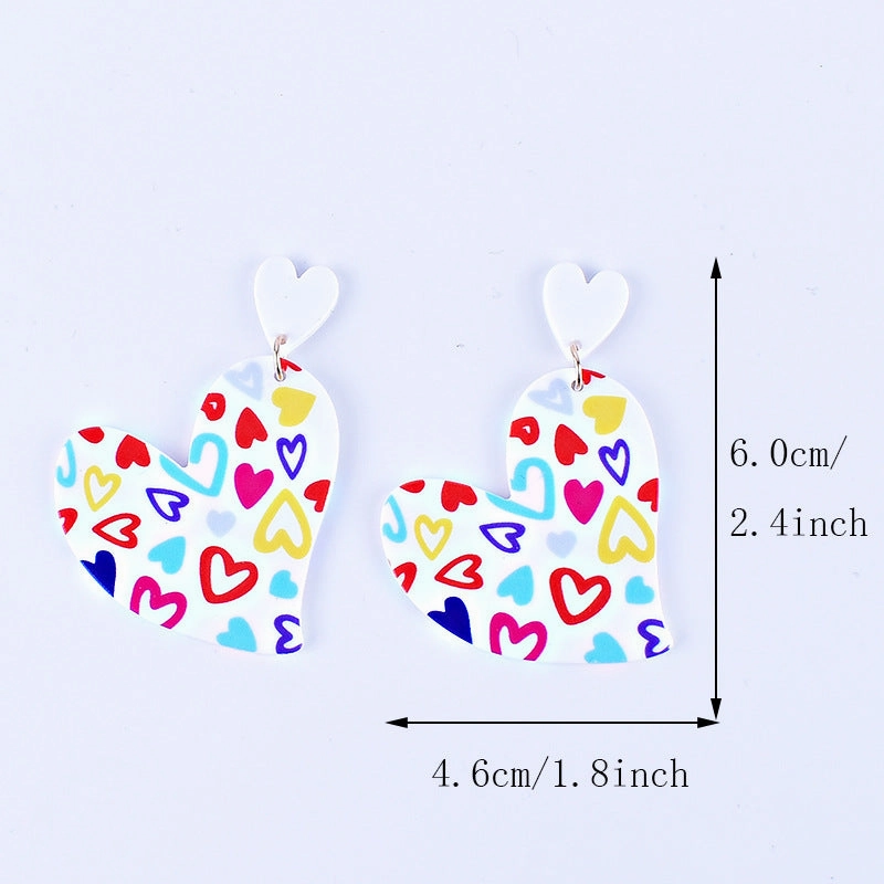 Wholesale Valentine's Day Heart Letter Love Heart Shape Red Pink Earrings