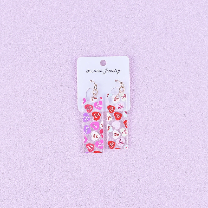 Wholesale Valentine's Day Heart Letter Love Heart Shape Red Pink Earrings
