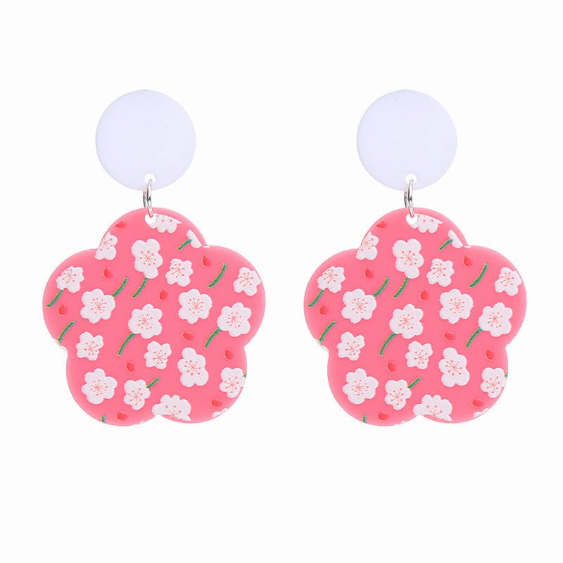Wholesale Valentine's Day Heart Rose Acrylic Earrings