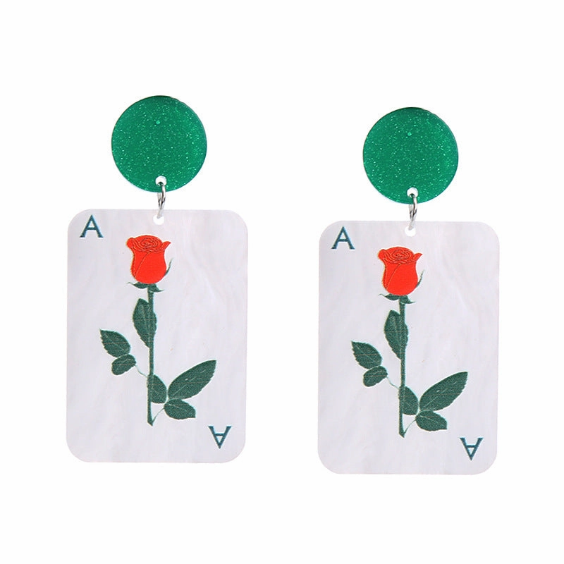 Wholesale Valentine's Day Heart Rose Acrylic Earrings