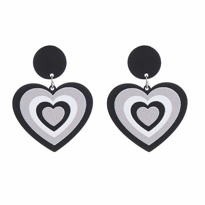 Wholesale Valentine's Day Heart Rose Acrylic Earrings