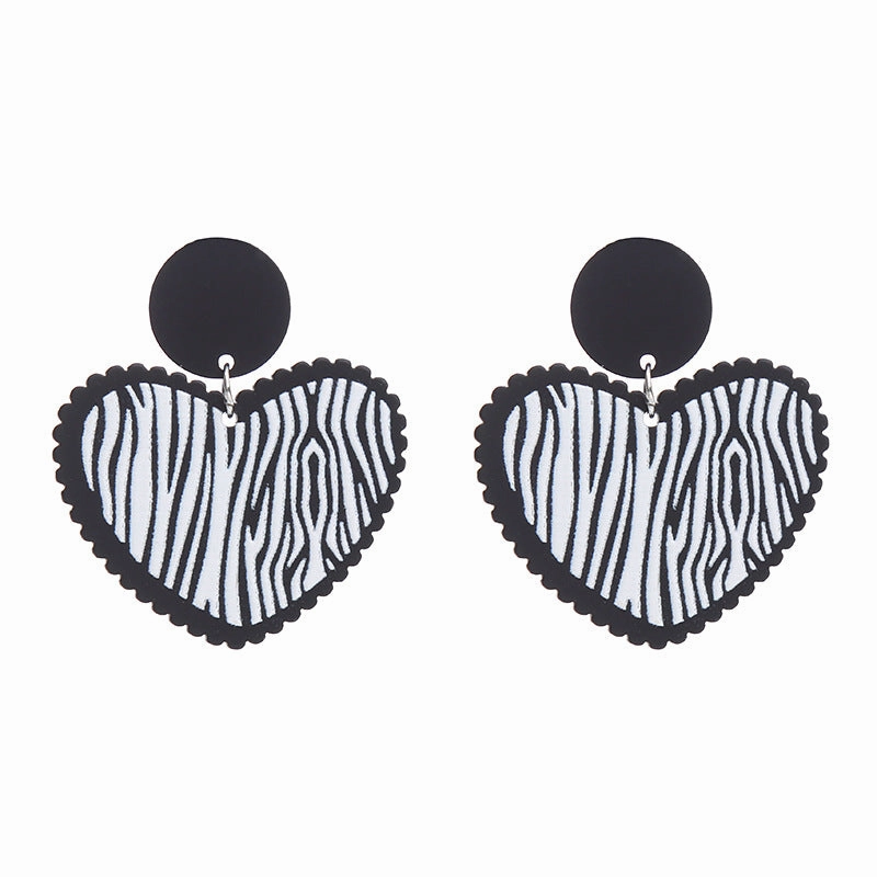 Wholesale Valentine's Day Heart Rose Acrylic Earrings