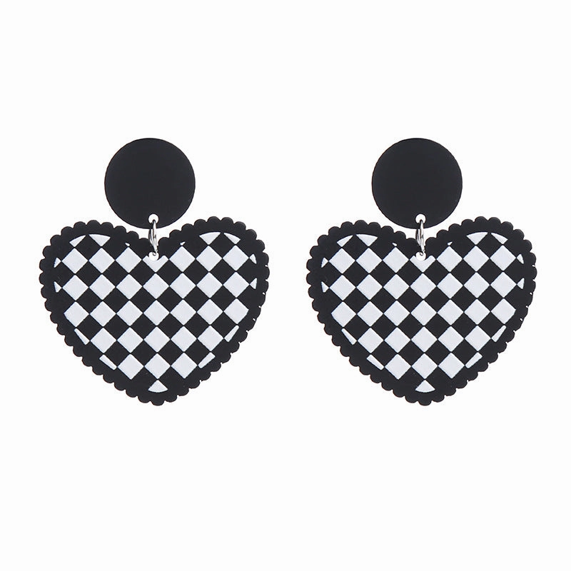 Wholesale Valentine's Day Heart Rose Acrylic Earrings