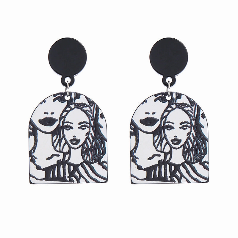 Wholesale Valentine's Day Heart Rose Acrylic Earrings
