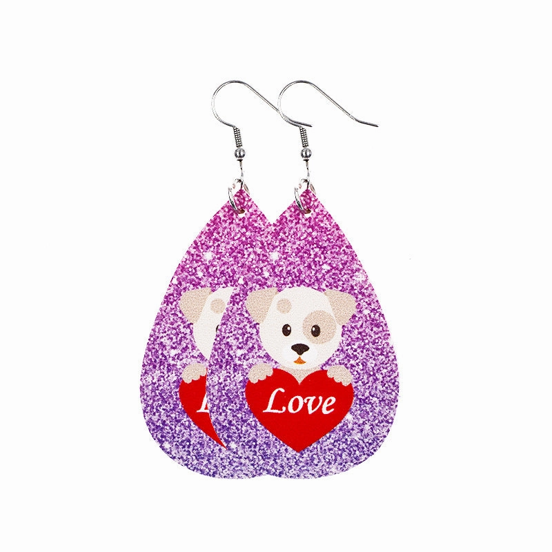 Wholesale Valentine's Day Leather Earrings