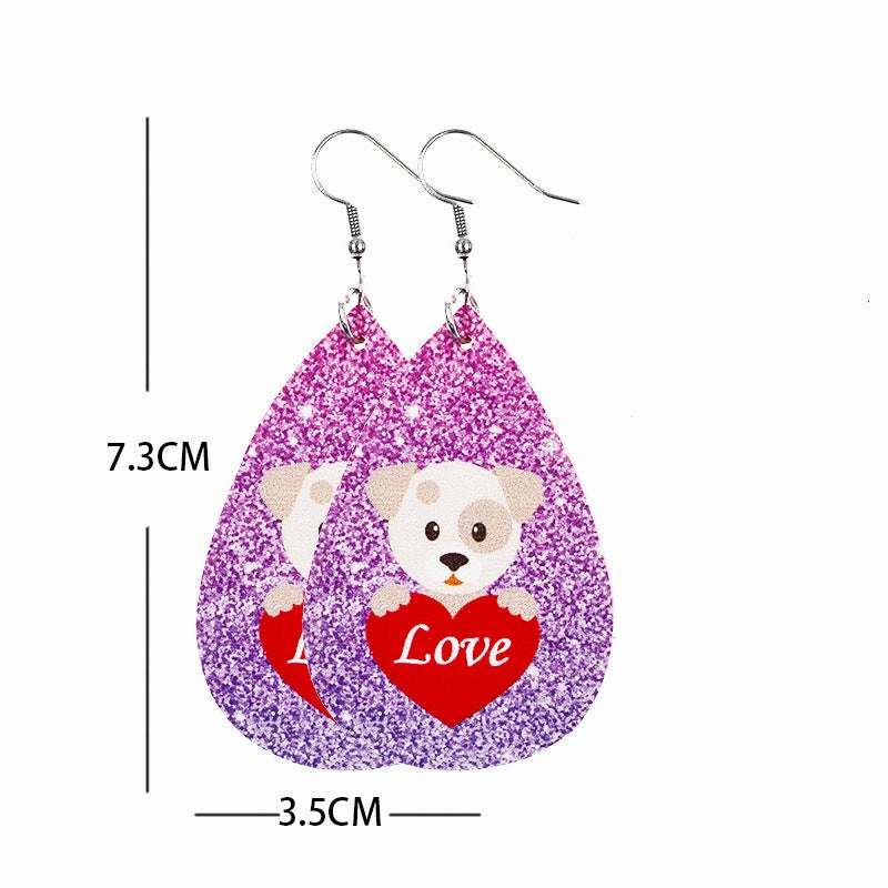 Wholesale Valentine's Day Leather Earrings