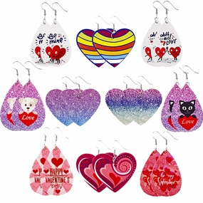 Wholesale Valentine's Day Leather Earrings