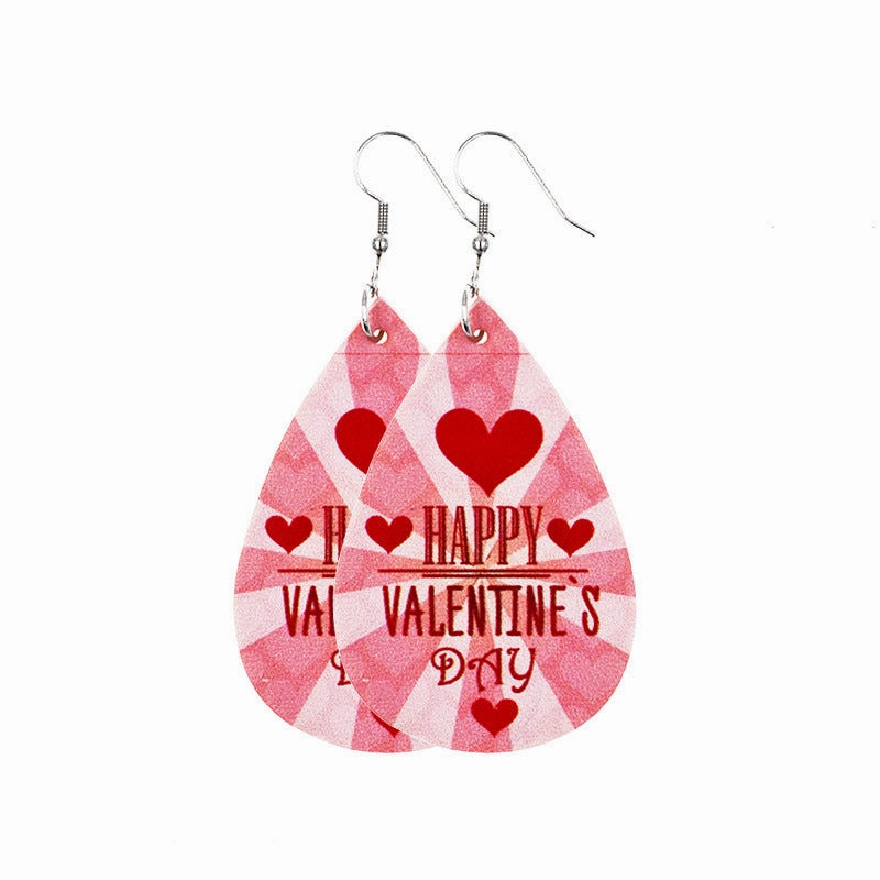 Wholesale Valentine's Day Leather Earrings