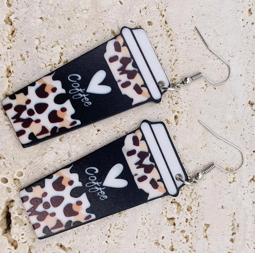 Wholesale Valentine's Day Leopard Heart Earrings
