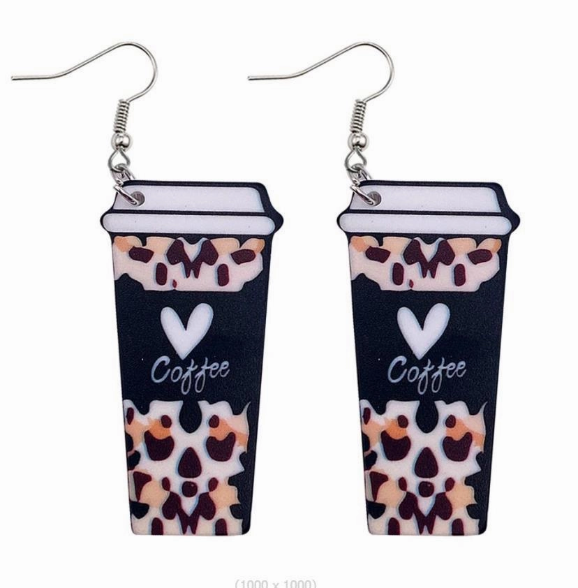 Wholesale Valentine's Day Leopard Heart Earrings