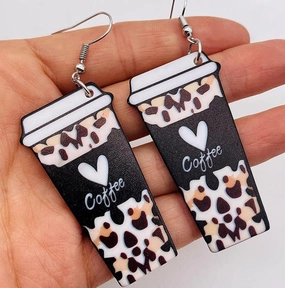 Wholesale Valentine's Day Leopard Heart Earrings