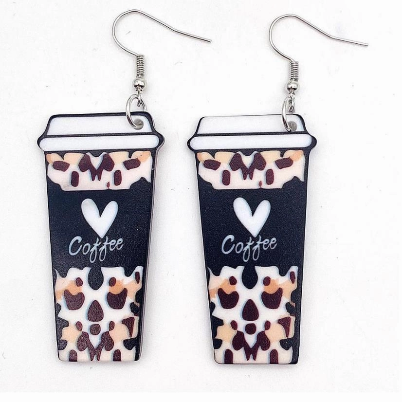 Wholesale Valentine's Day Leopard Heart Earrings
