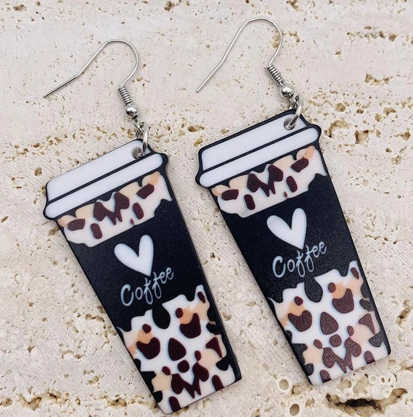 Wholesale Valentine's Day Leopard Heart Earrings