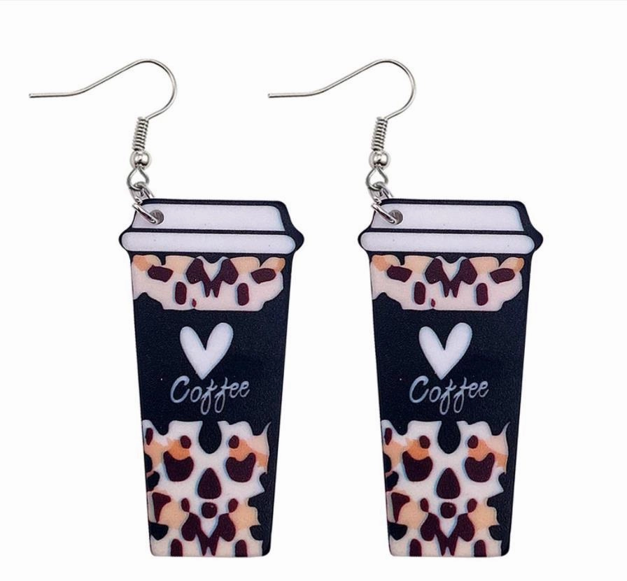 Wholesale Valentine's Day Leopard Heart Earrings