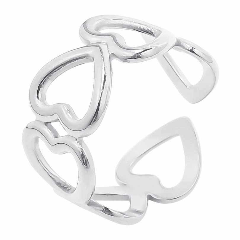 Wholesale Valentine's Day Love Colorful Gold Steel Titanium Opening Adjustable Ring