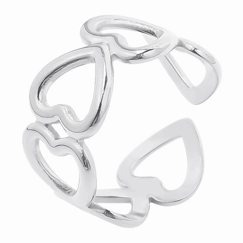 Wholesale Valentine's Day Love Colorful Gold Steel Titanium Opening Adjustable Ring