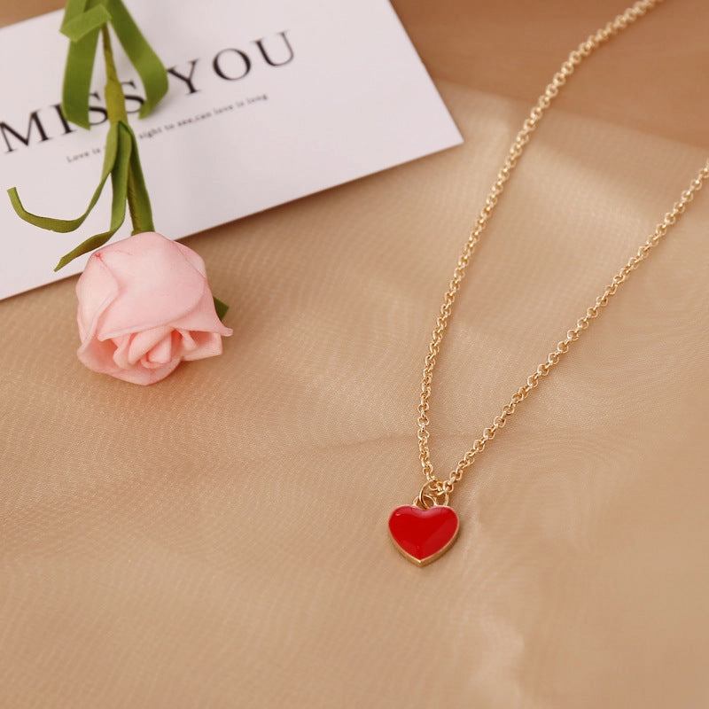 Wholesale Valentine's Day Love Double Sided Oil Drop Necklace