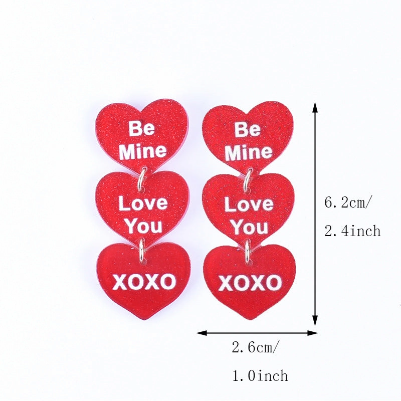 Wholesale Valentine's Day Love English Letter Acrylic Earrings