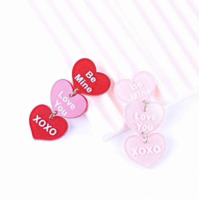 Wholesale Valentine's Day Love English Letter Acrylic Earrings