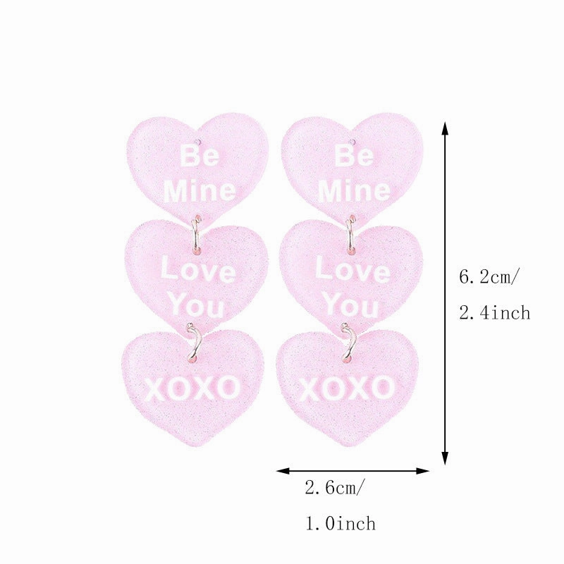 Wholesale Valentine's Day Love English Letter Acrylic Earrings