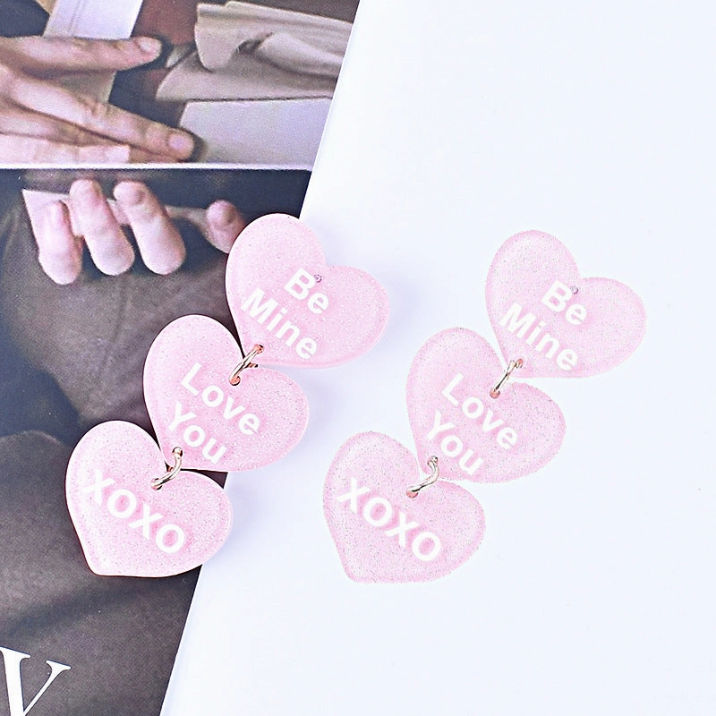 Wholesale Valentine's Day Love English Letter Acrylic Earrings