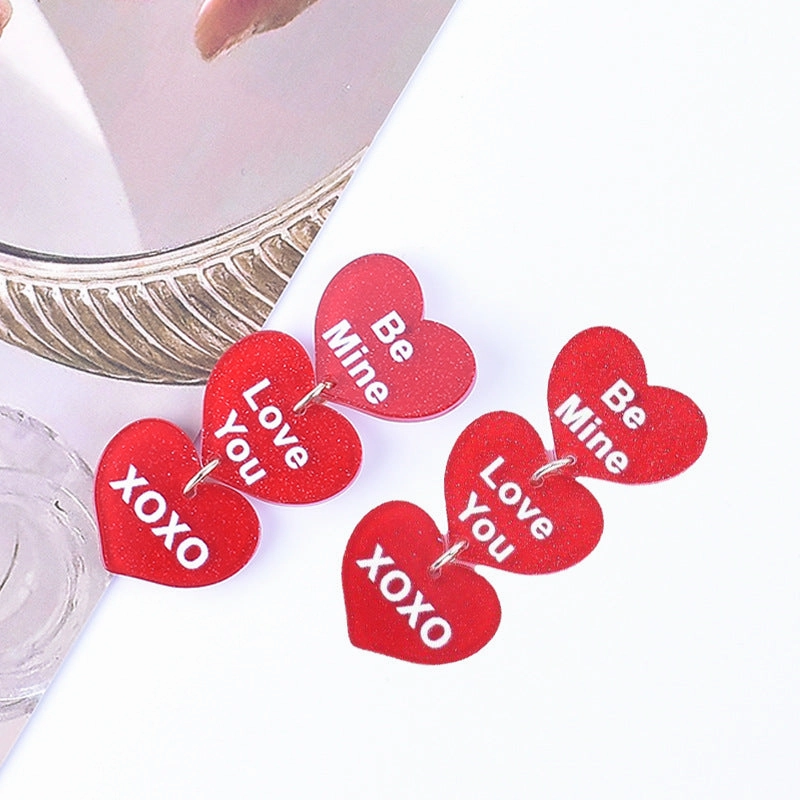 Wholesale Valentine's Day Love English Letter Acrylic Earrings