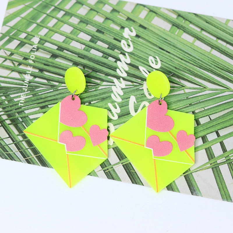 Wholesale Valentine's Day Love Envelope Acrylic Earrings
